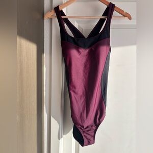 Women’s cutout Speedo Maroon and Black Swimsuit